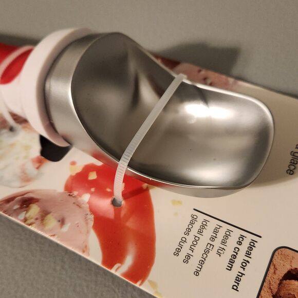 Zyliss lce Cream Scoop Weighted Ergonomic Balanced Red Handle Metal BPA Free - Picture 5 of 5